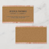 Stitched Tan Leather | Marmor Visitenkarte (Vorne/Hinten)