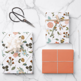 Stitches floral geschenkpapier set