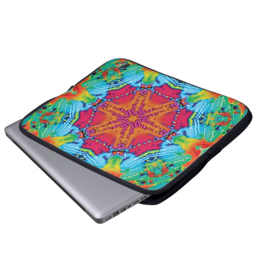 Stitches Kaleidoskop Laptop-Sieb Laptopschutzhülle (Vorne Knopf)