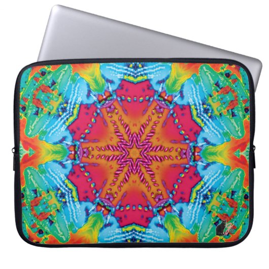 Stitches Kaleidoskop Laptop-Sieb Laptopschutzhülle (Vorderseite)