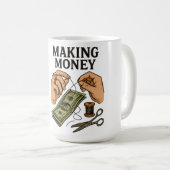 Stitching Money - Handmade Fortune Art Kaffeetasse (VorderseiteRechts)