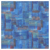 Stitching Patchwork Blue Indigo Stoff (Nahaufnahme)