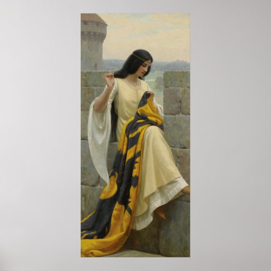 Stitching the Standard von Edmund Leighton, c. 191 Poster (Vorne)