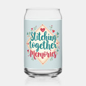 Stitching Together Erinnerungen Stickerei Art Dosenglas (Vorderseite)