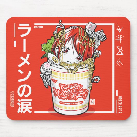 Stitchmind Ramen Tears Noodle Anime Girl mousepad (Vorne)