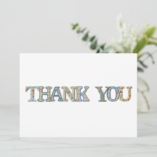 STITCHTER SCHRIFTART DANKESKARTE (Stehend Vorderseite)