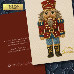 Stitchwork von Nutcracker Weihnachten Folien Feiertagskarte