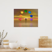Stitting Pose, Yoga, Yogi, Chakras, Chakra, Aura Poster (Küche)