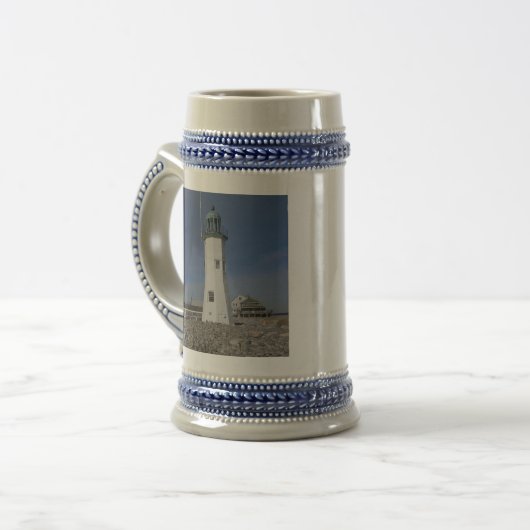 Stituate Leuchtturm Stein Bierglas (Vorderseite Links)