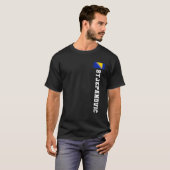 Stjepanovic-Bosnienflagge Nachname Coat of Arm Emb T-Shirt (Vorne ganz)