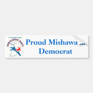 StJoeCountyDemslogo, stolzer Mishawaka Demokrat Autoaufkleber