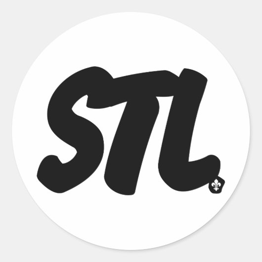 STL-Buchstaben Runder Aufkleber (Vorderseite)