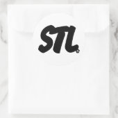 STL-Buchstaben Runder Aufkleber (Tasche)