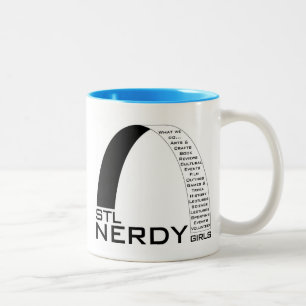 STL Nerdy Mädchen-Keramik-Tasse Zweifarbige Tasse