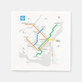 STM Montreal Metro U-Bahn Karte weiß HD Serviette (Vorderseite)