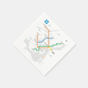 STM Montreal Metro U-Bahn Karte weiß HD Serviette