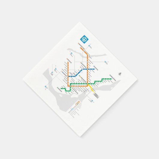 STM Montreal Metro U-Bahn Karte weiß HD Serviette (Ecke)