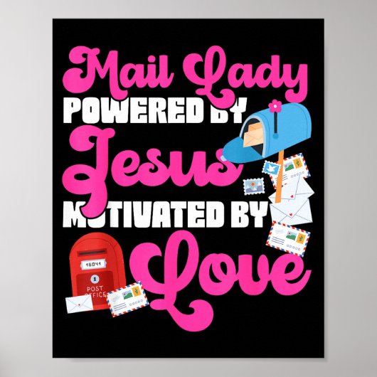 Stman Mailman Jesus Faith Christian Mail Lady Were Poster (Vorne)