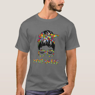STNA Nurse Messy Bun Autism Liebe Herz Stethoskop T-Shirt