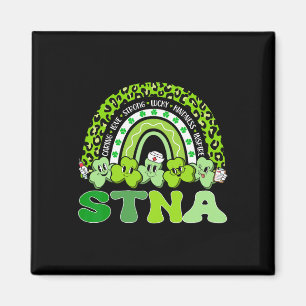 Stna St Patrick's Day Regenbogen Boho Retro Kranke Magnet
