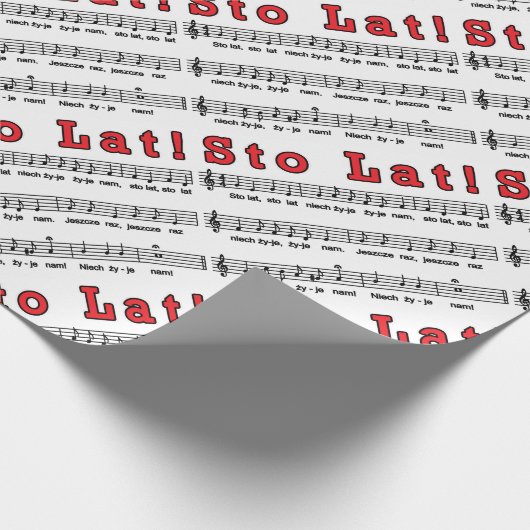 Sto Lat! Lied Geschenkpapier (Ecke)