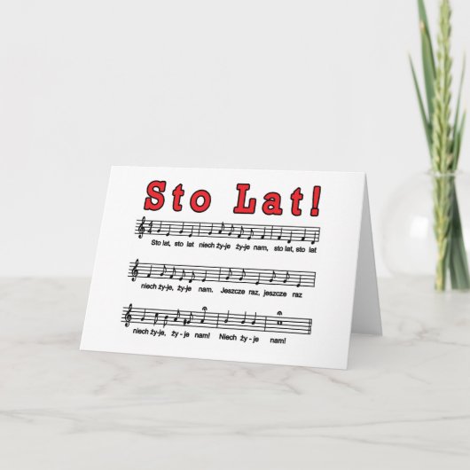 Sto Lat! Lied Karte (Vorderseite)