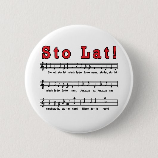 Sto Lat! Lied-Knöpfe Button (Vorderseite)