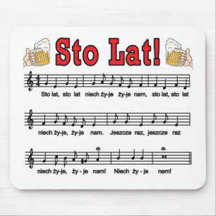 Sto Lat! Lied mit den Bier-Tassen Mousepad