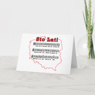 Sto Lat! Lied Polnische Karte