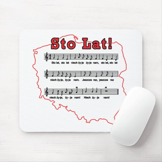 Sto Lat! Lied-polnische Karte Mousepad (Mit Mouse)