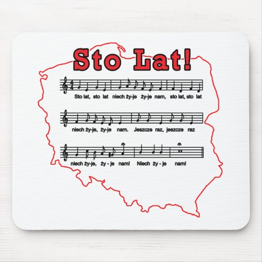 Sto Lat! Lied-polnische Karte Mousepad (Vorne)