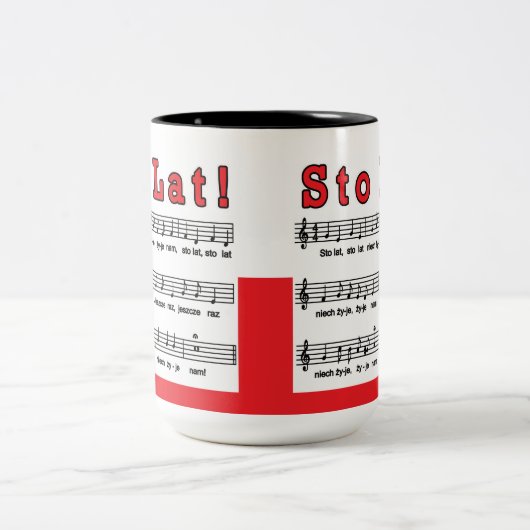 Sto Lat! Lied Zweifarbige Tasse (Mittel)