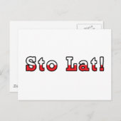 Sto Lat polnische Flagge Postkarte (Vorne/Hinten)