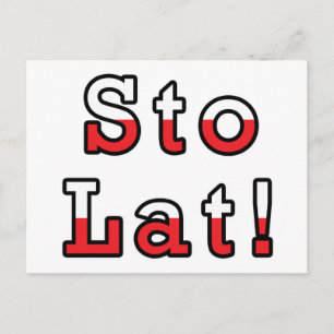 Sto Lat Polnische Flagge Postkarte