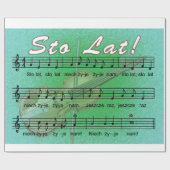 Sto Lat Song mit Fiddle Geschenkpapier (Flach)