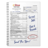 Stoa Speech Ballot 5. und darunter Notizblock (Vorderseite)