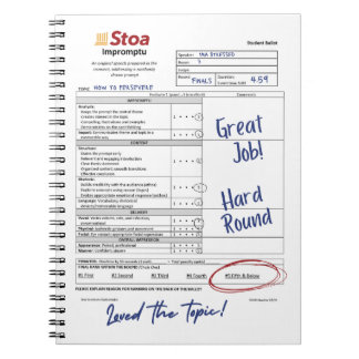 Stoa Speech Ballot 5. und darunter Notizblock