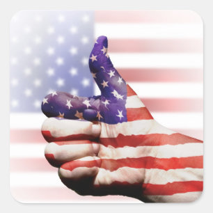 Stöbern Sie in den USA! Quadratischer Aufkleber