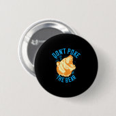 Stochern Sie nicht den Grizzlybären lustigen Retro Button (Vorne & Hinten)