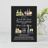 Stock Bar Cart Party Verlobung Couple Dusche Einladung (Stehend Vorderseite)