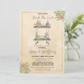 Stock Bar Cart Party Verlobung Paar Vintag Einladung (Stehend Vorderseite)
