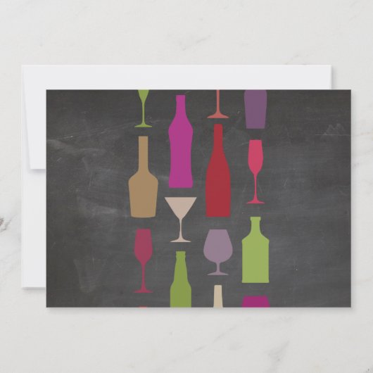 Stock Bar Chalk Flaschen Party Einladung (Rückseite)