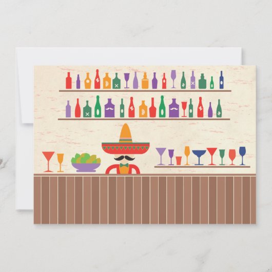 Stock Bar Fiesta mexikanische Tequila Einladung (Rückseite)