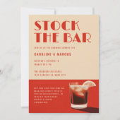 Stock Bar Retro Cocktail Polterabend Einladung (Vorderseite)
