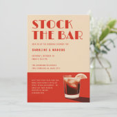 Stock Bar Retro Cocktail Polterabend Einladung (Stehend Vorderseite)