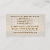 Stock Basketry-Schienenwebart Visitenkarte (Rückseite)