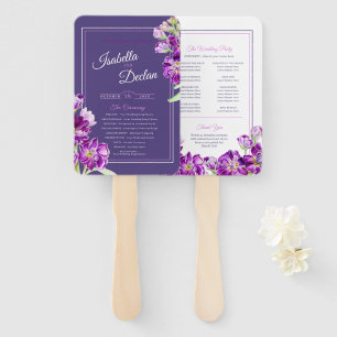 Stock Blume lila Hochzeitsprogramm für Wasserfarbe Fächer