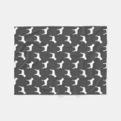 Stock Corso Silhouette-Muster-Grau Fleecedecke (Vorderseite (Horizontal))