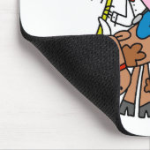 Stock-Cowgirl, das Stier Mousepad reitet (Ecke)