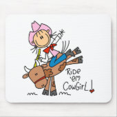 Stock-Cowgirl, das Stier Mousepad reitet (Vorne)